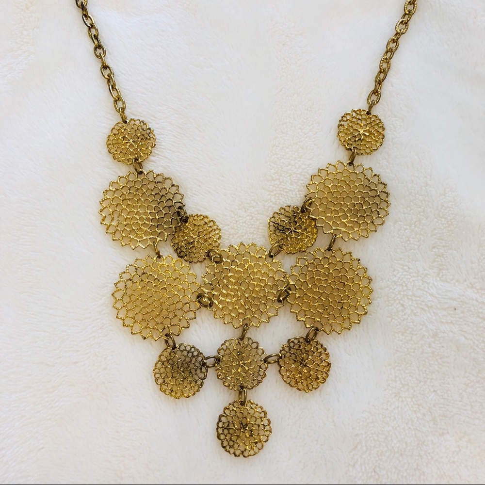 {Bevello} Gold Statement Necklace